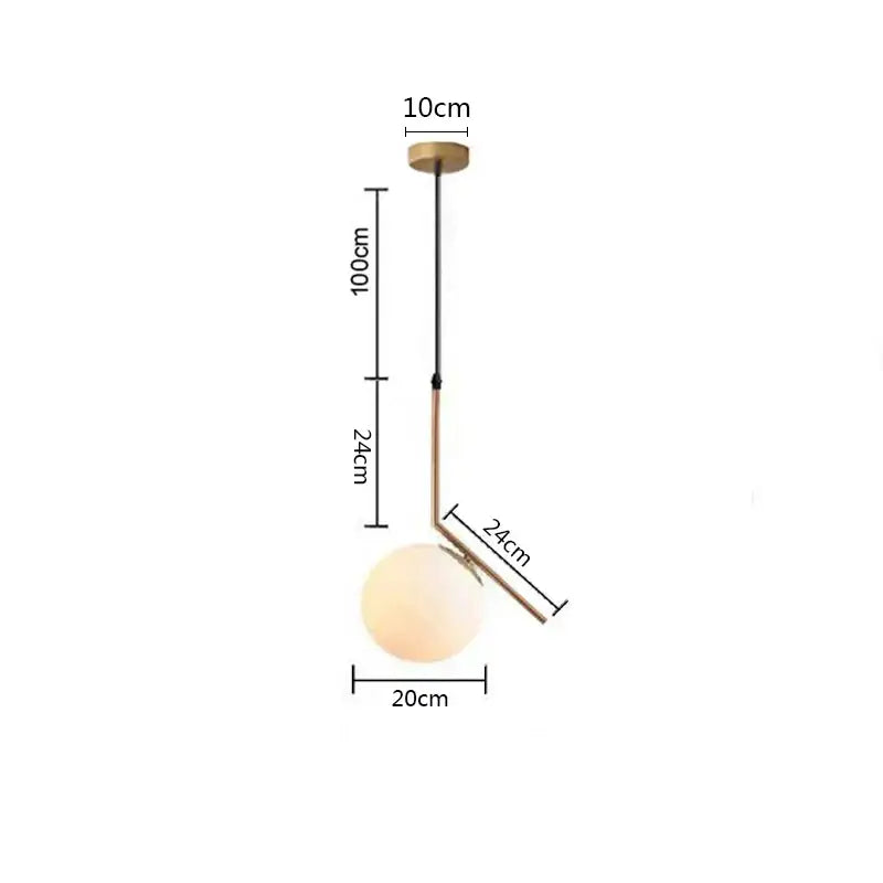 Modern gold glass ball pendant lights dining room glass globe decor