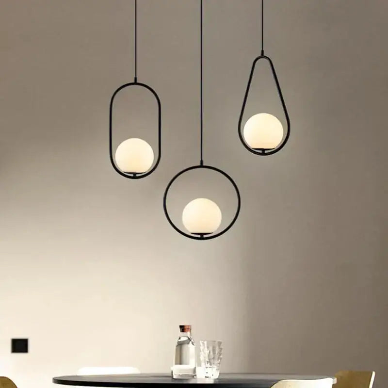 Modern gold glass ball pendant lights dining room glass globe decor