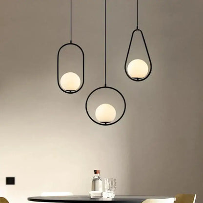 Modern gold glass ball pendant lights dining room glass globe decor