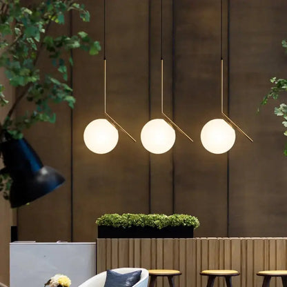 Modern gold glass ball pendant lights dining room glass globe decor