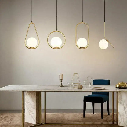 Modern gold glass ball pendant lights dining room glass globe decor