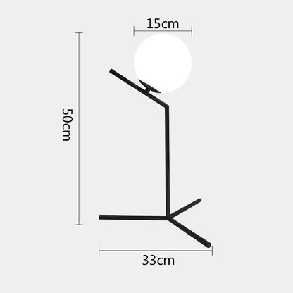 Modern gold glass ball table lamp bedroom frosted globe light