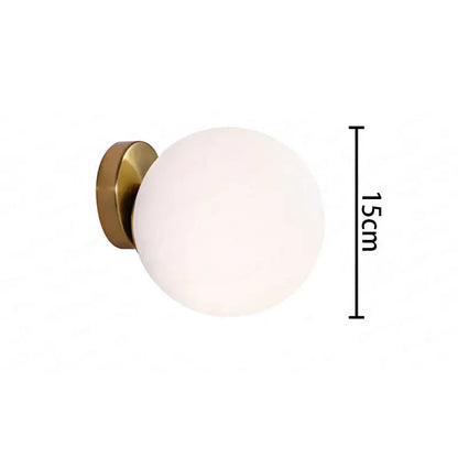 Modern gold glass ball wall lamp for bedroom with frosted globe