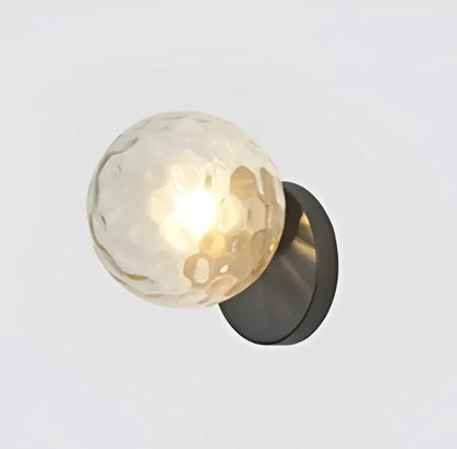 Modern gold glass ball wall lamp for bedroom with frosted globe