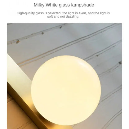 Modern gold glass ball wall sconce bedroom minimalist light