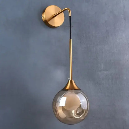 Modern gold glass ball wall sconce bedroom teardrop lamp