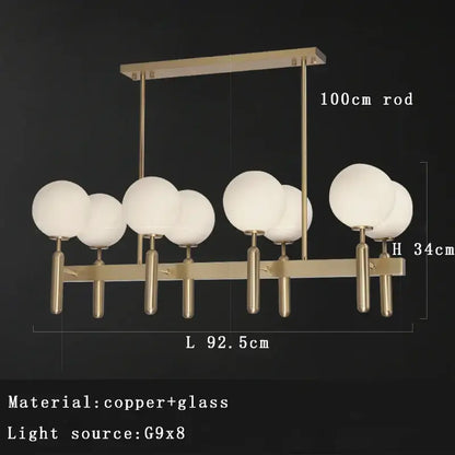 Modern gold glass balloon chandelier dining room light