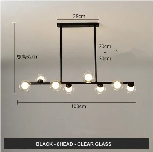 Modern gold glass balls chandelier for dining room