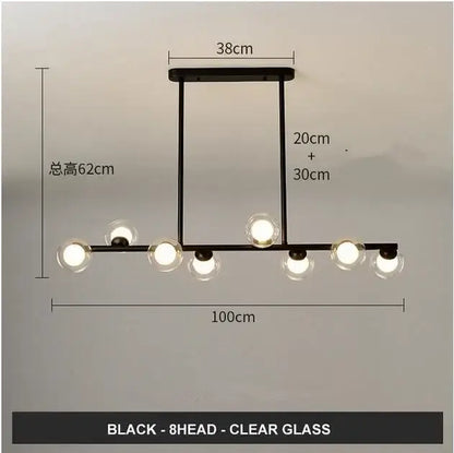 Modern gold glass balls chandelier for dining room