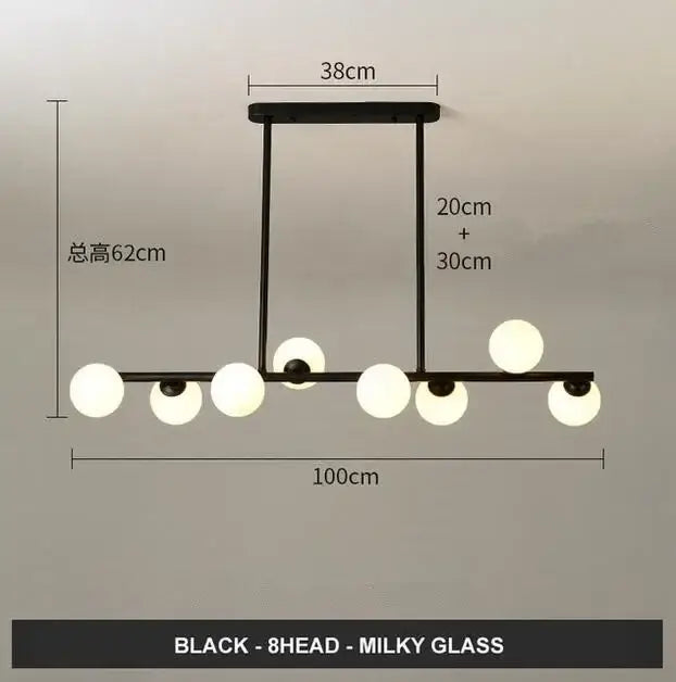 Modern gold glass balls chandelier for dining room