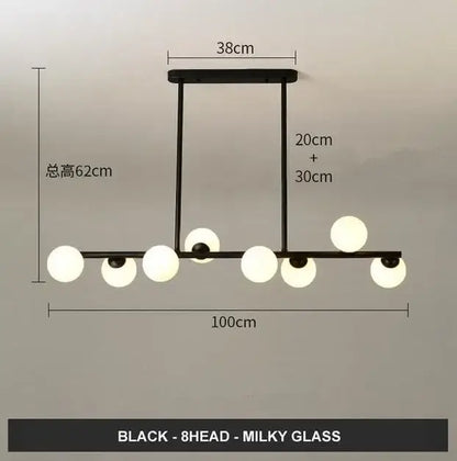 Modern gold glass balls chandelier for dining room