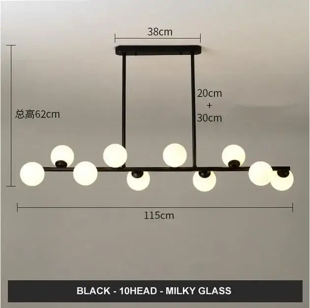 Modern gold glass balls chandelier for dining room