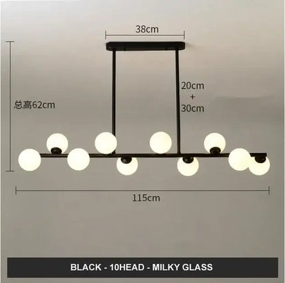 Modern gold glass balls chandelier for dining room