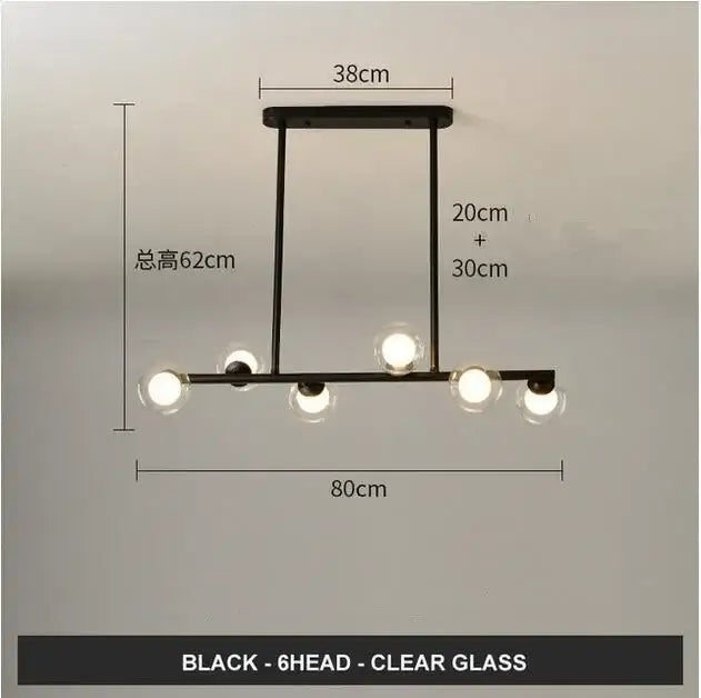 Modern gold glass balls chandelier for dining room