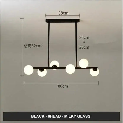 Modern gold glass balls chandelier for dining room