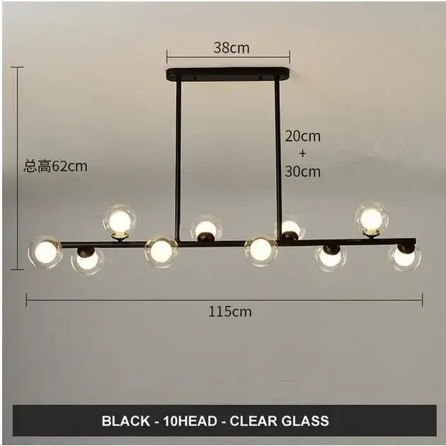 Modern gold glass balls chandelier for dining room