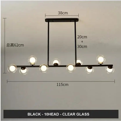 Modern gold glass balls chandelier for dining room