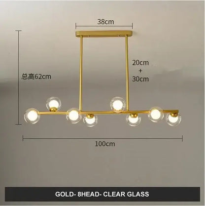 Modern gold glass balls chandelier for dining room