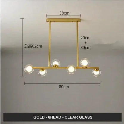 Modern gold glass balls chandelier for dining room