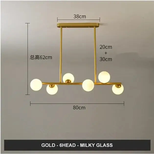 Modern gold glass balls chandelier for dining room