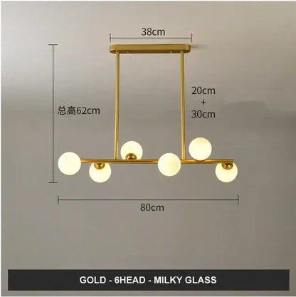 Modern gold glass balls chandelier for dining room