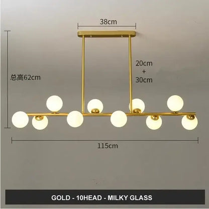 Modern gold glass balls chandelier for dining room