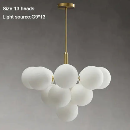 Modern gold glass balls chandelier for dining room