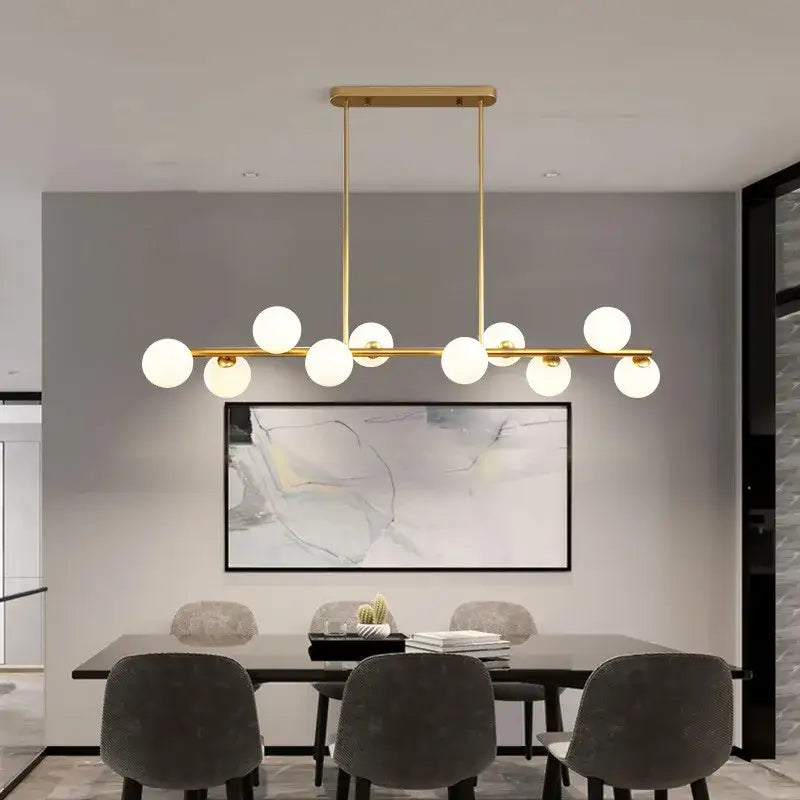 Modern gold glass balls chandelier for dining room