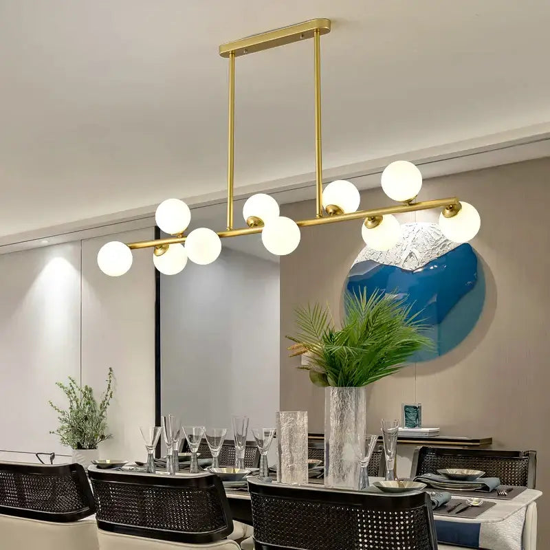 Modern gold glass balls chandelier for dining room