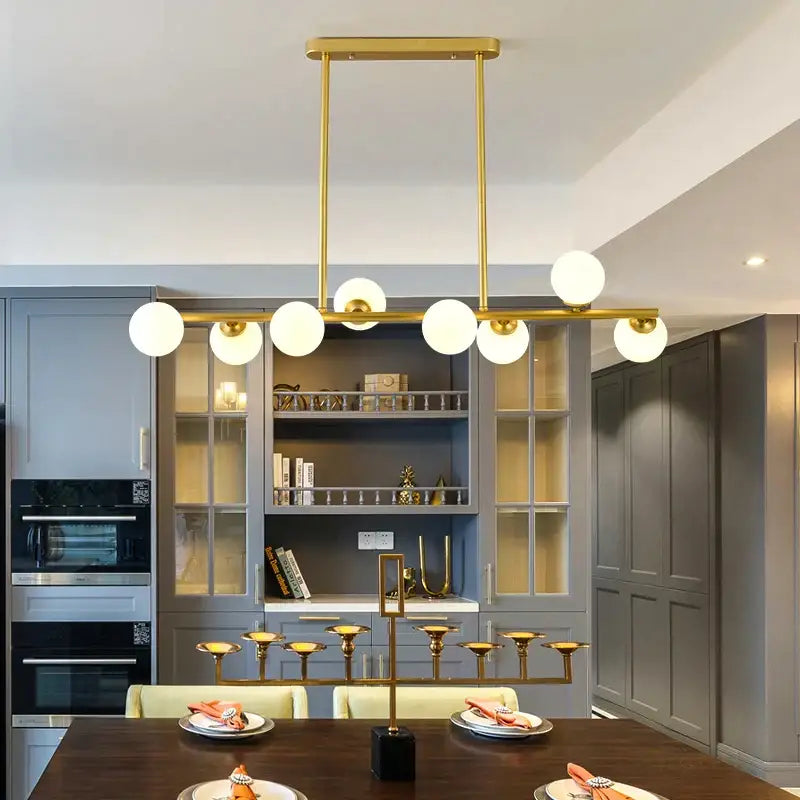Modern gold glass balls chandelier for dining room