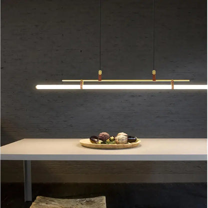 Modern gold glass belt chandelier dining room led pendant light