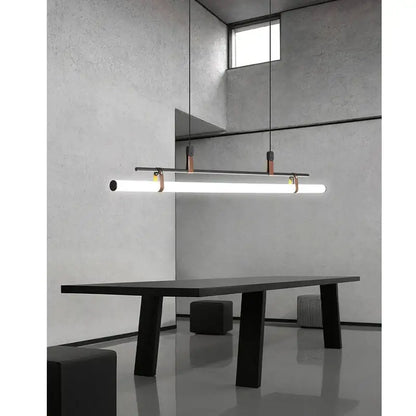Modern gold glass belt chandelier dining room led pendant light