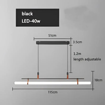 Modern gold glass belt chandelier dining room led pendant light