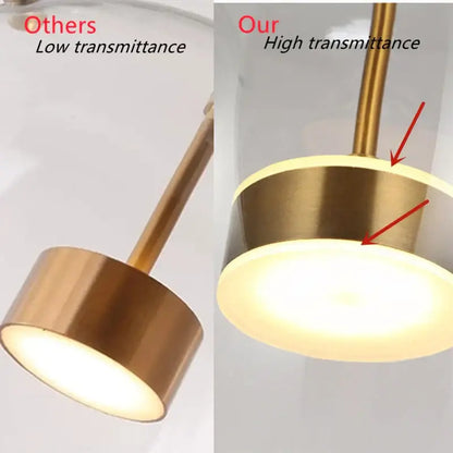 Modern gold glass bubble ball led chandelier for dining room