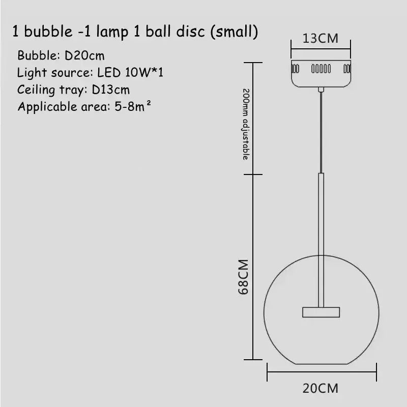 Modern gold glass bubble chandelier dining room art deco light