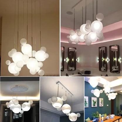Modern gold glass bubble chandelier dining room art deco light