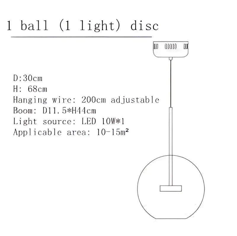 Modern gold glass bubble led chandelier dining room pendant light