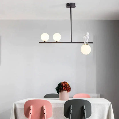 Modern gold glass bubble pendant light – dining room cherub decor