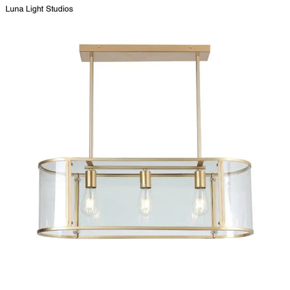 Modern gold glass ceiling light dining room 3 head pendant