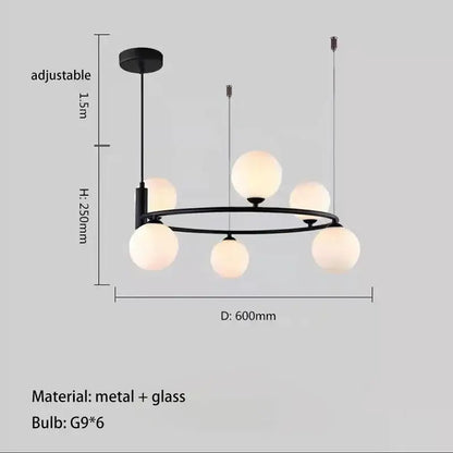 Modern gold glass chandelier g9 hanging light for living room