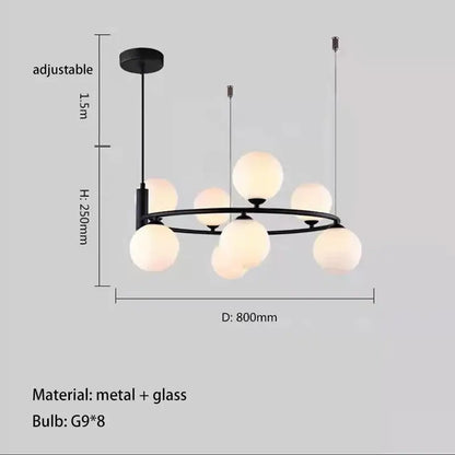 Modern gold glass chandelier g9 hanging light for living room