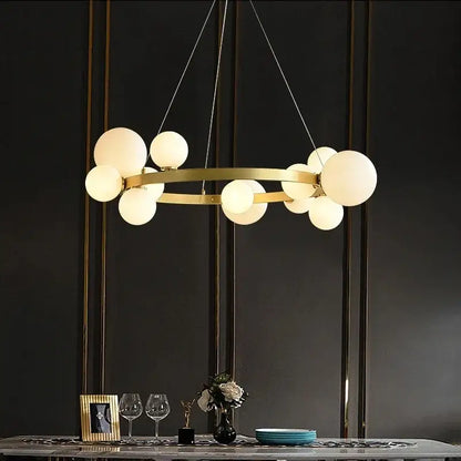Modern gold glass chandelier g9 hanging light for living room