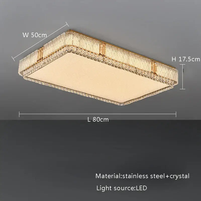 Modern gold glass crystal led ceiling lamp for living room