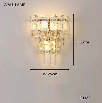Modern gold glass crystal led ceiling lamp for living room