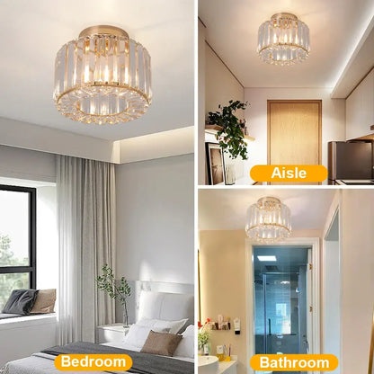 Modern gold glass led chandelier ceiling light for dining room