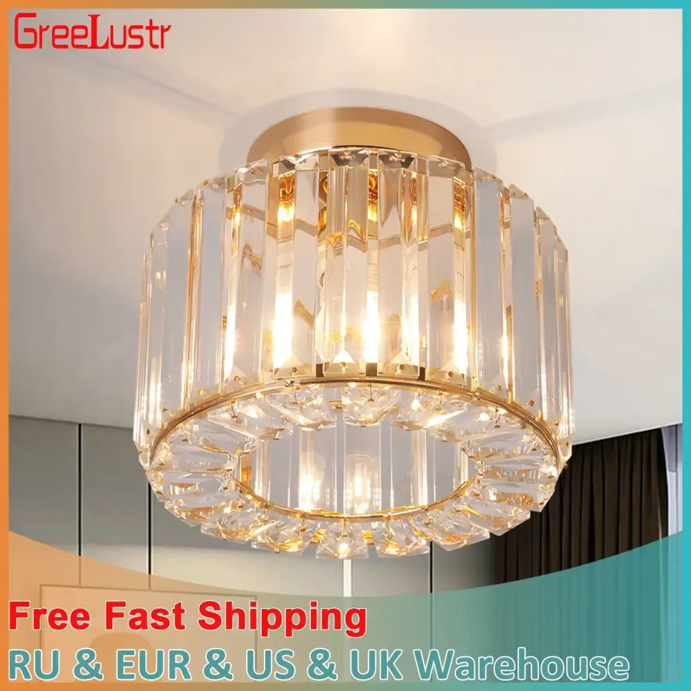 Modern gold glass led chandelier ceiling light for dining room