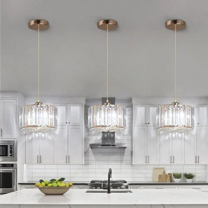 Modern gold glass led chandelier ceiling light for dining room