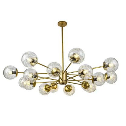 Modern gold glass led chandelier for dining room sphere pendant light