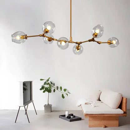 Modern gold glass pendant lights for dining room