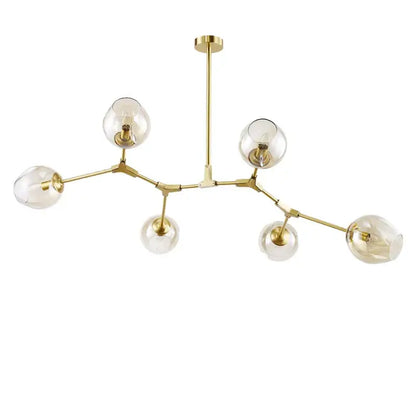 Modern gold glass pendant lights for dining room